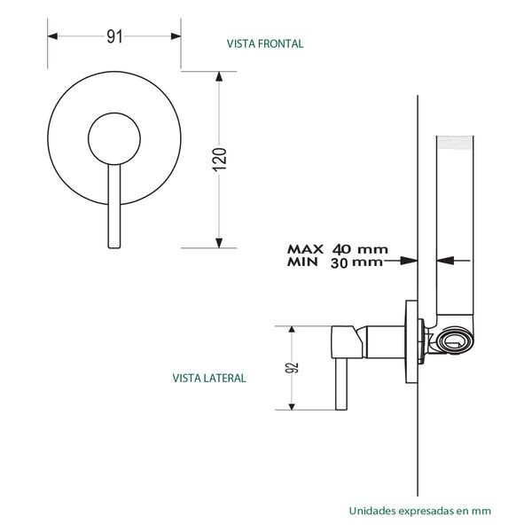 MEZCLADOR DUCHA MONOCONTROL REDONDO CROMADO TOKIO BM (BM-003)