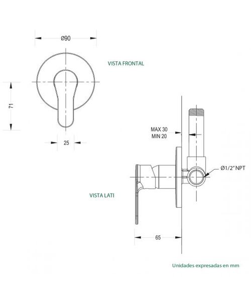 MEZCLADOR DUCHA MONOCONTROL CROMADO TOKIO ND (BM-3503)