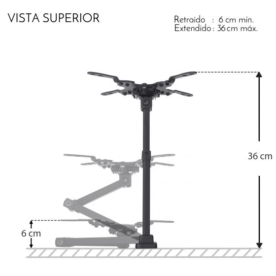 Soporte Tablet Pared Brazo Articulado Enganche 17 a 24cm