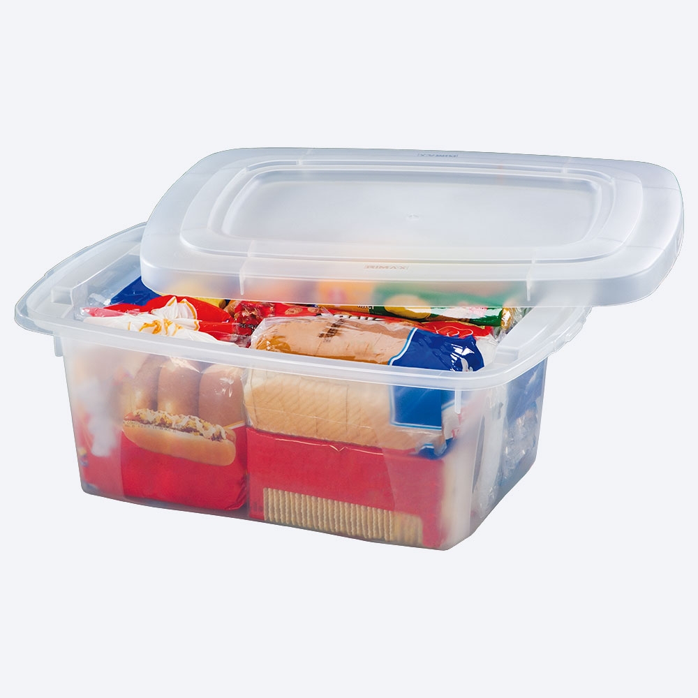 Caja organizadora con tapa Clear Rimax elaborada en plástico.