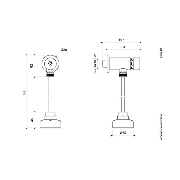 VÁLVULA AUTOMÁTICA URINAL FV Z362.01-CR