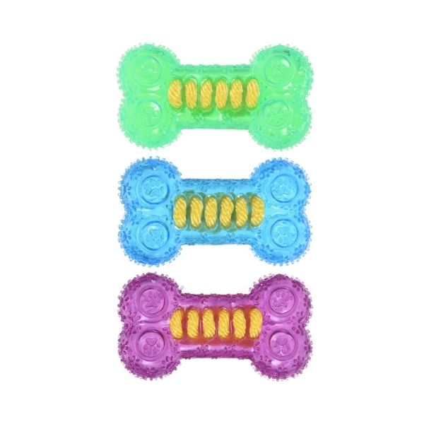 JUGUETE P/PERRO HUESO NEON C/CUERDA COLORES 491135430