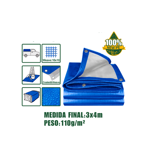 LONA PLASTICA MULTIUSO AZUL 3X4 MT JADEVER JDTQ1834