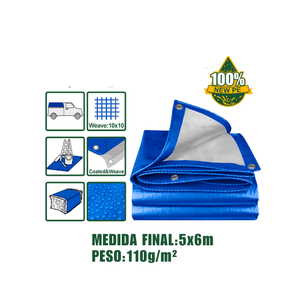 LONA PLASTICA MULTIUSO AZUL 5X6 MT JDTQ1856