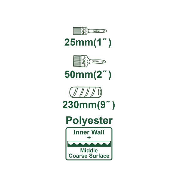 BANDEJA P/PINTAR SET 6pcs 9plg (405mmx293mm) JADEVER JDCB3H62