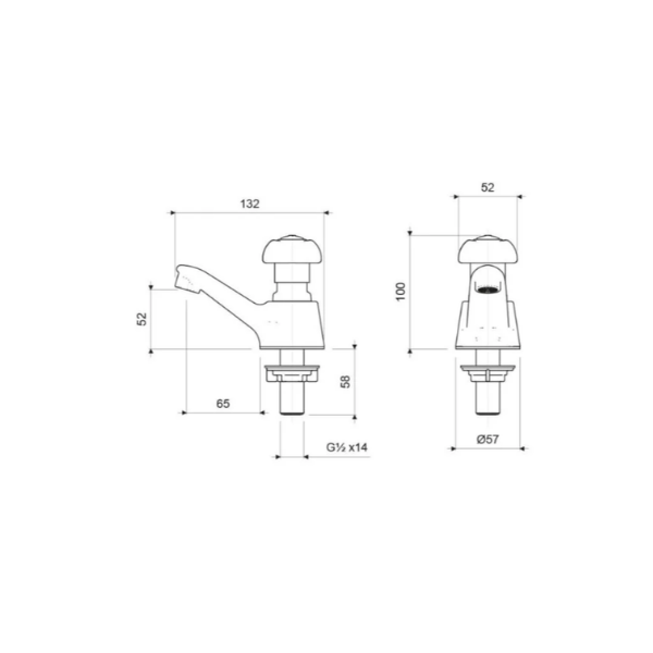 LLAVE SENCILLA LAVAMANO FIORI FV E2210/27 DH CR